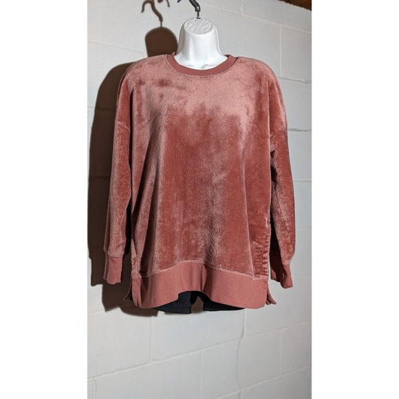 SO Velvet Plush Pullover Top Crewneck Long Sleeve Sweatshirt Casual Comfy Small - Picture 1 of 6